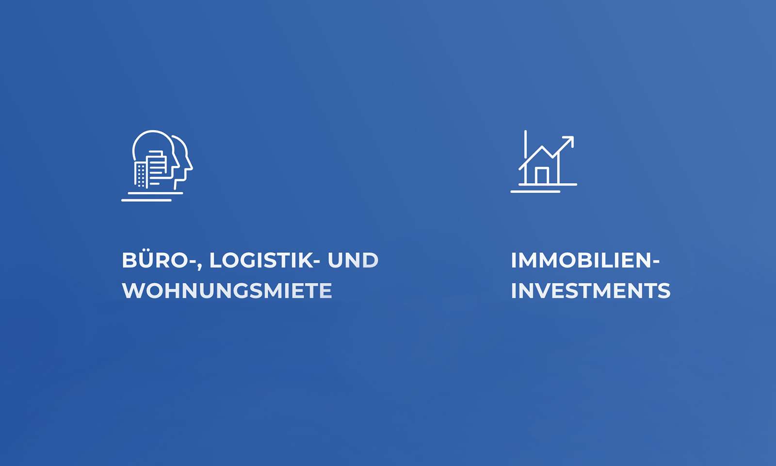 Screenshot zweier Illustrationen von der GIEAG-Website für Büro-, Logistik- und Wohnungsmiete sowie Immobilien-Investments