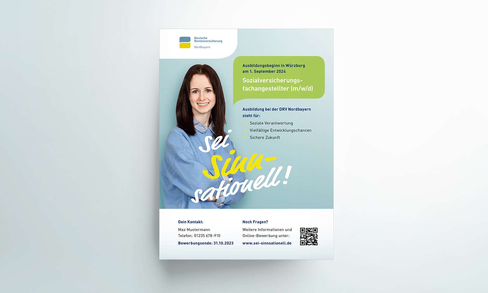 Anzeige für die DRV Nord Personalkampagne mit dem Claim „Sei sinn-sationell!“