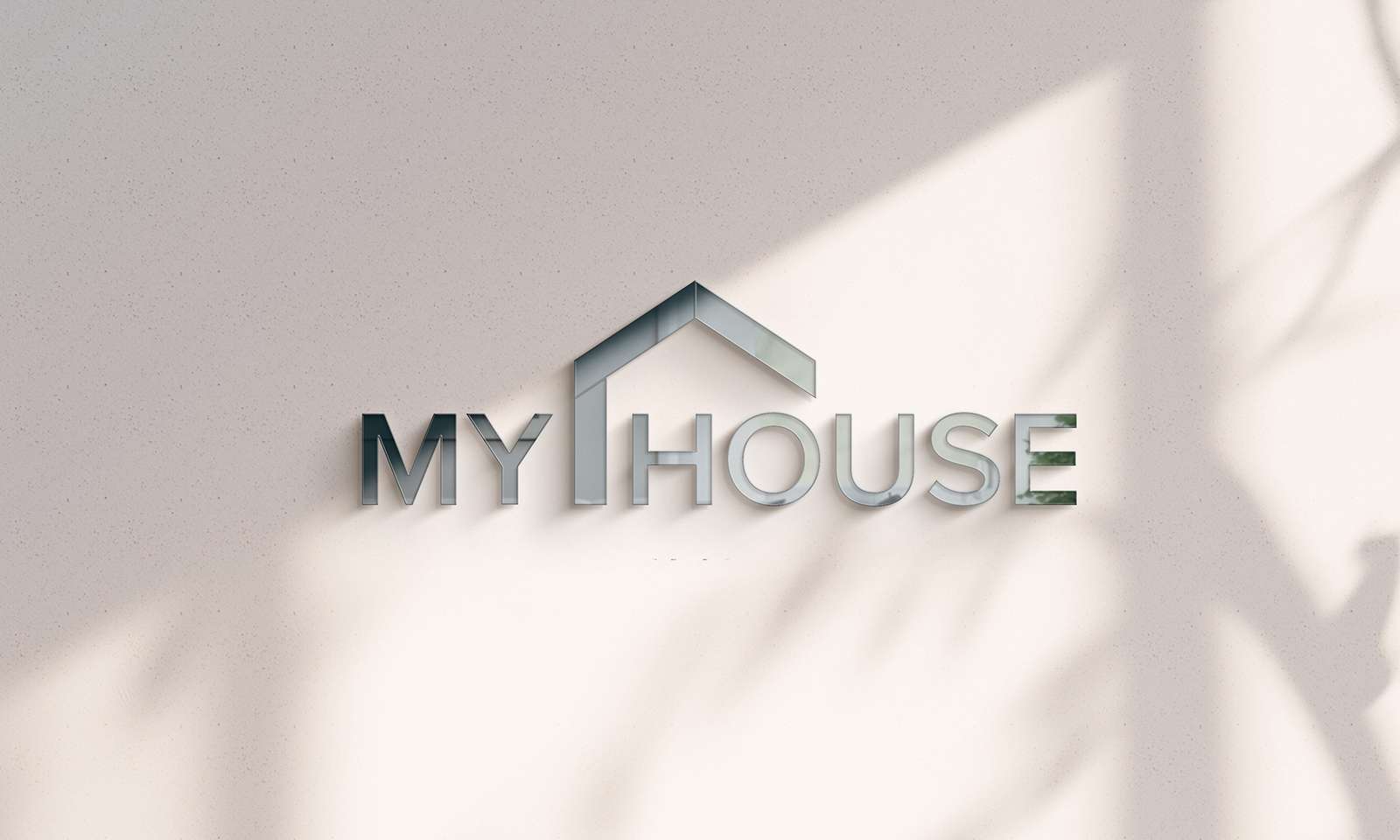 My House Logo als Mockup an einer Hauswand